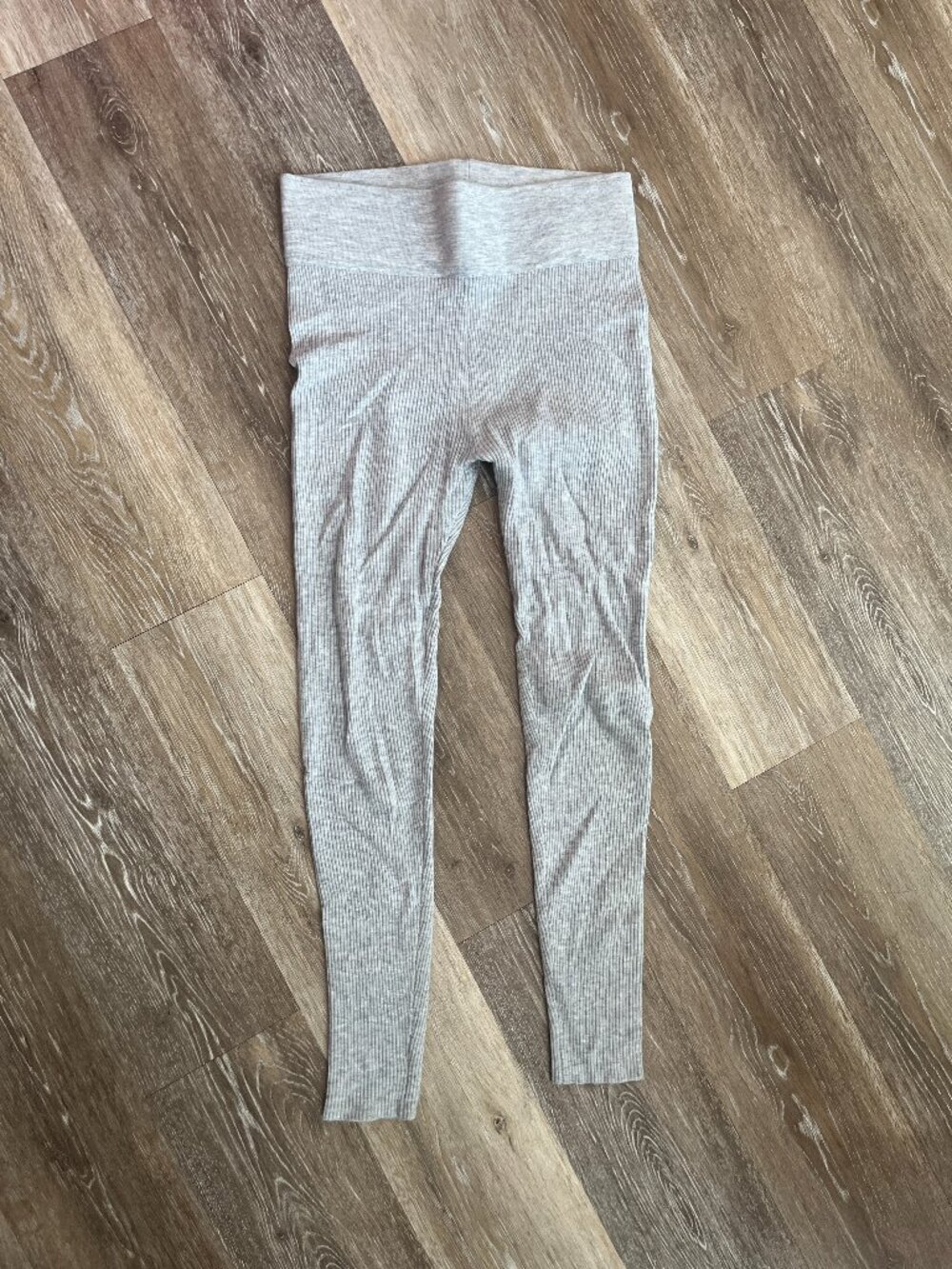 Light Gray Ribbed Soft Lounge Leggings